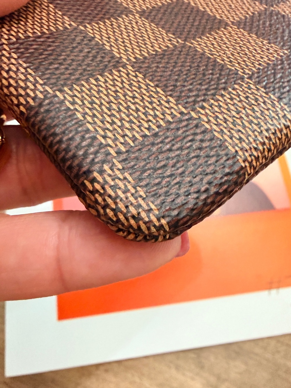 Louis Vuitton Brown Damier Ebene Key Pouch with Gold Hardware - Picture 4 of 14